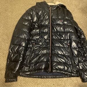 Tommy Hilfiger Navy Puffer Jacket with Faux Fur Lining
